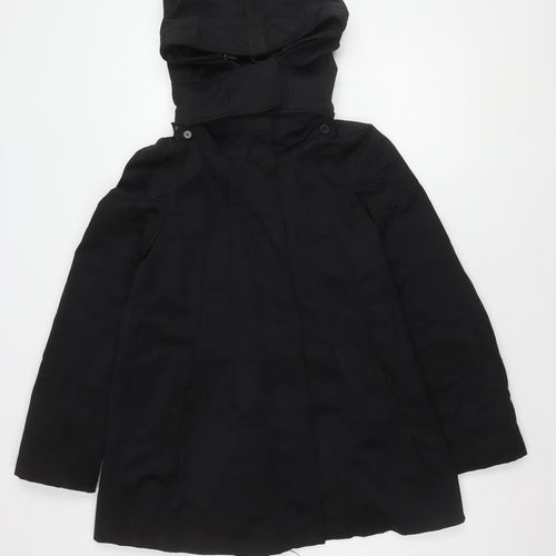 Zara Unisex Black Polyester Hooded Jacket S