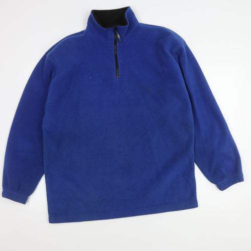 Johnny Brubaker Men's Blue Medium Fleece Pullover Sweater