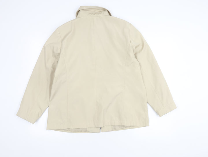 Bm Women's Beige Basic Jacket, M, Collared, Casual