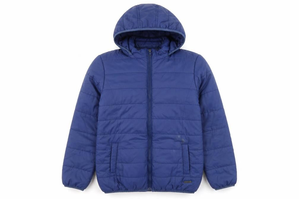 Front view of The Roadster Life Co. Women's Blue Puffer Jacket, size S