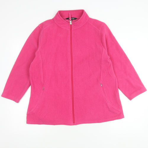 Bonmarché Women's Pink Fleece Zip Sweatshirt, Size 16