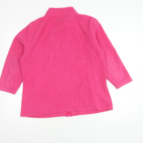 Bonmarché Women's Pink Fleece Zip Sweatshirt, Size 16