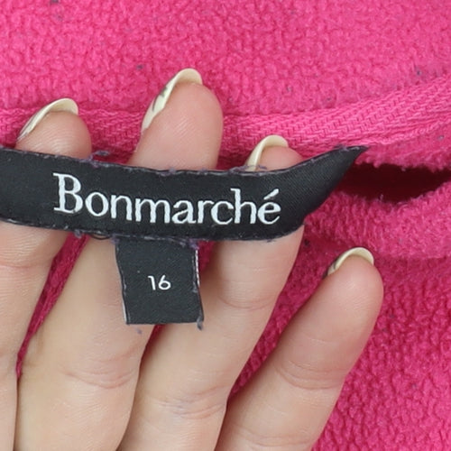 Bonmarché Women's Pink Fleece Zip Sweatshirt, Size 16