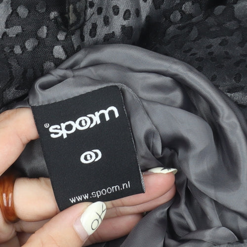 Spoom Women's Black Floral Print Coat Size 10