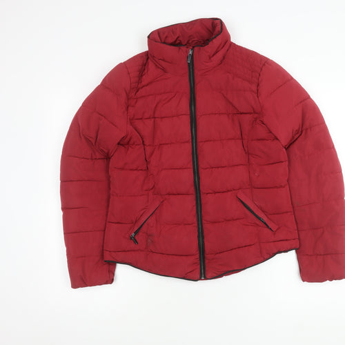 Mango Women's Red Puffer Jacket Medium Casual Style