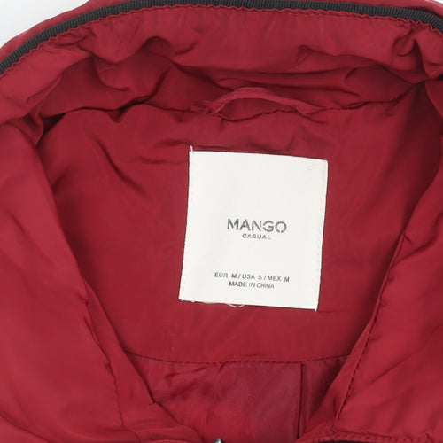 Mango Women's Red Puffer Jacket Medium Casual Style