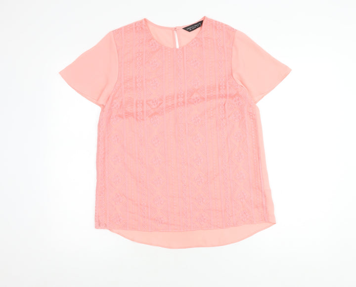 Dorothy Perkins Women Pink Round Neck Top