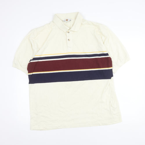 Men's XL Striped Multicoloured Polo Shirt