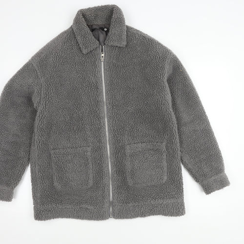 Missguided Women's Grey Mid-Length Jacket Size 8