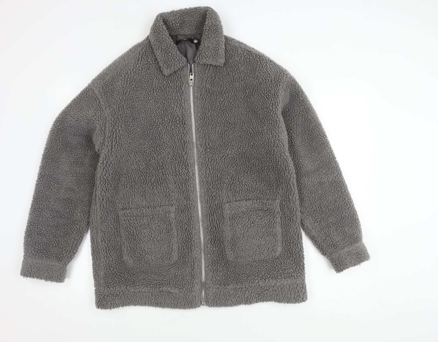 Missguided Women's Grey Mid-Length Jacket Size 8