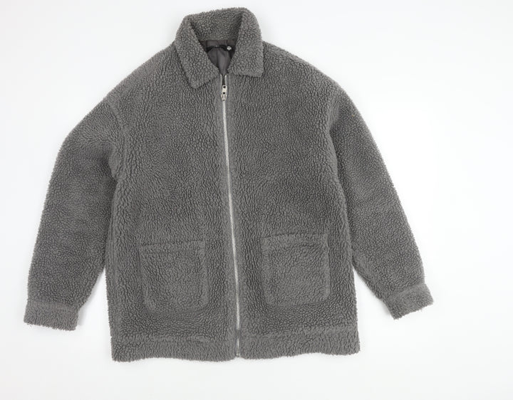 Missguided Women's Grey Mid-Length Jacket Size 8