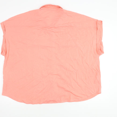 Marks and Spencer Women's Pink Button-Up Shirt, Size 24