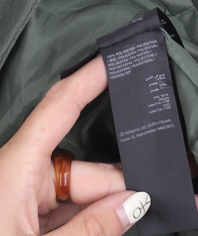 Capsule Women's Plus Size Green Biker Jacket UK 26