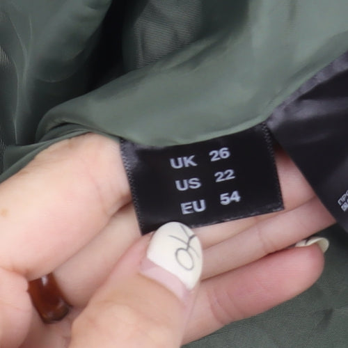 Capsule Women's Plus Size Green Biker Jacket UK 26