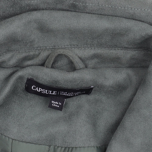 Capsule Women's Plus Size Green Biker Jacket UK 26