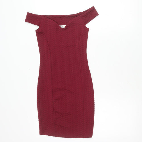 Miss Selfridge Women's Red Bodycon Dress Size 6 Petites