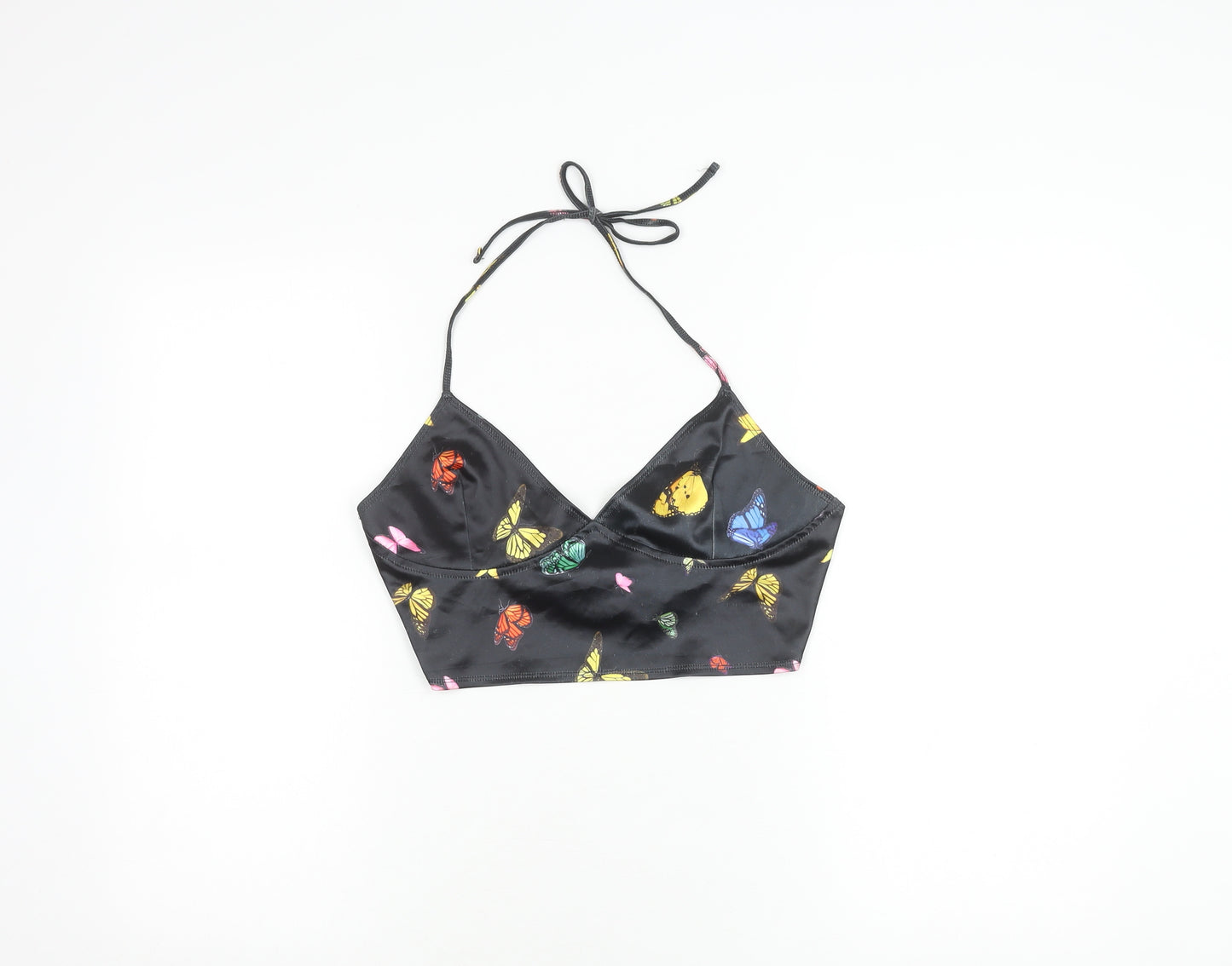 Motel Women's Black Butterfly Camisole L Halter Top