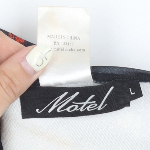 Motel Women's Black Butterfly Camisole L Halter Top