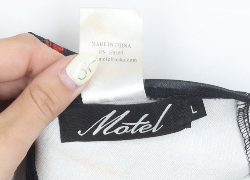 Motel Women's Black Butterfly Camisole L Halter Top