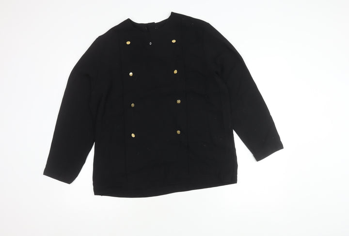 St Michael Women's Black Blouse Size 16 - Classic Style