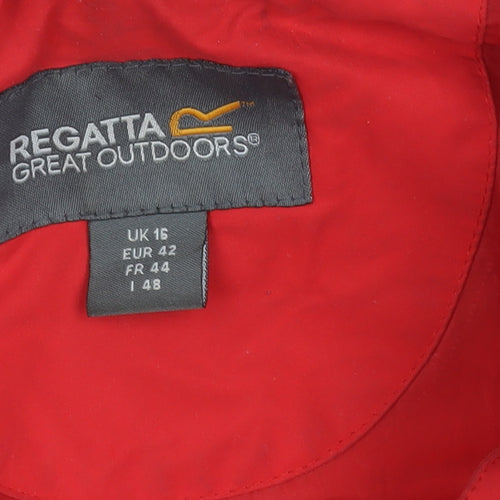 Regatta Women's Red Waterproof Rain Jacket Size 16