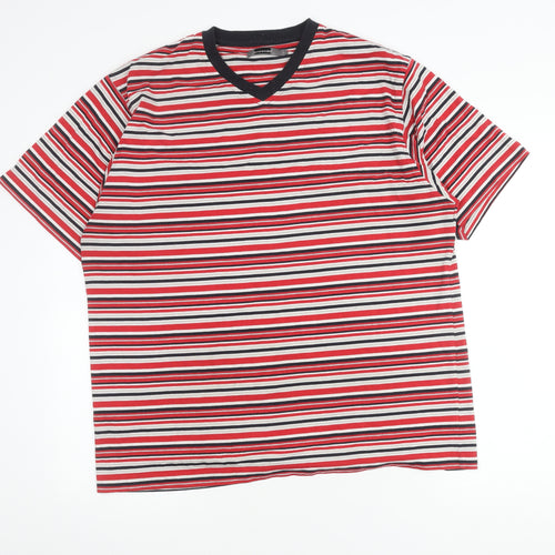Armando Unisex Multicoloured Striped V-Neck T-Shirt L