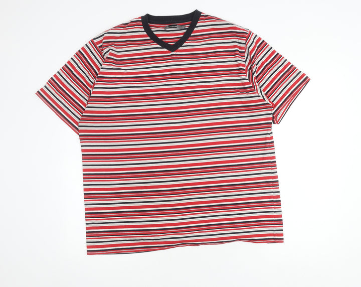 Armando Unisex Multicoloured Striped V-Neck T-Shirt L