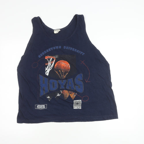 CAMPRI Men's Blue Sports Vest, L - Graphic University Tee