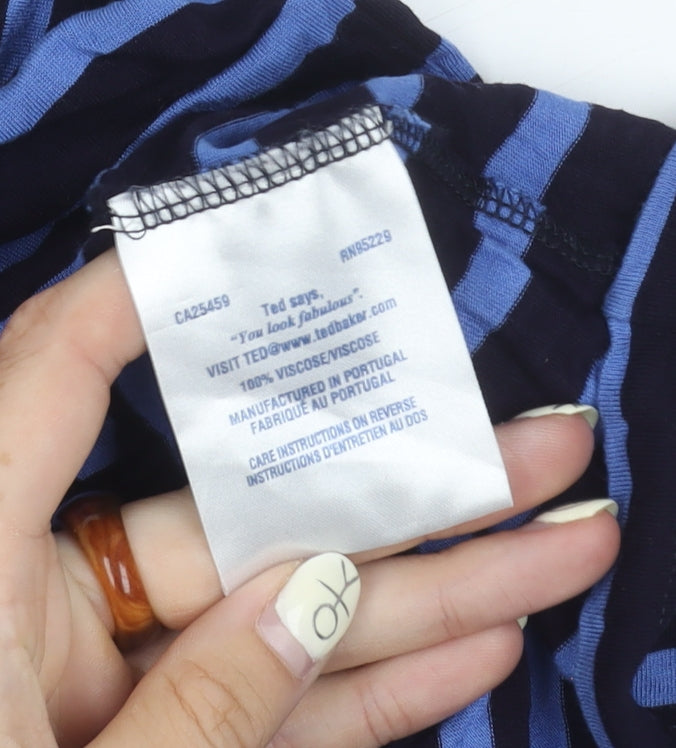 Ted Baker Women's Blue Striped Tank Size 2