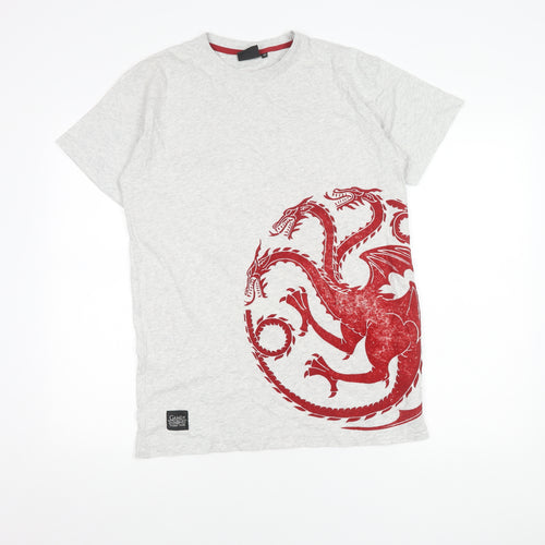 Game of Thrones Men's Grey T-Shirt M - Dragon Print