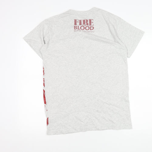 Game of Thrones Men's Grey T-Shirt M - Dragon Print
