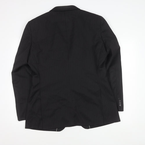 Next Men's Black Striped Blazer 42R - Elegant Style