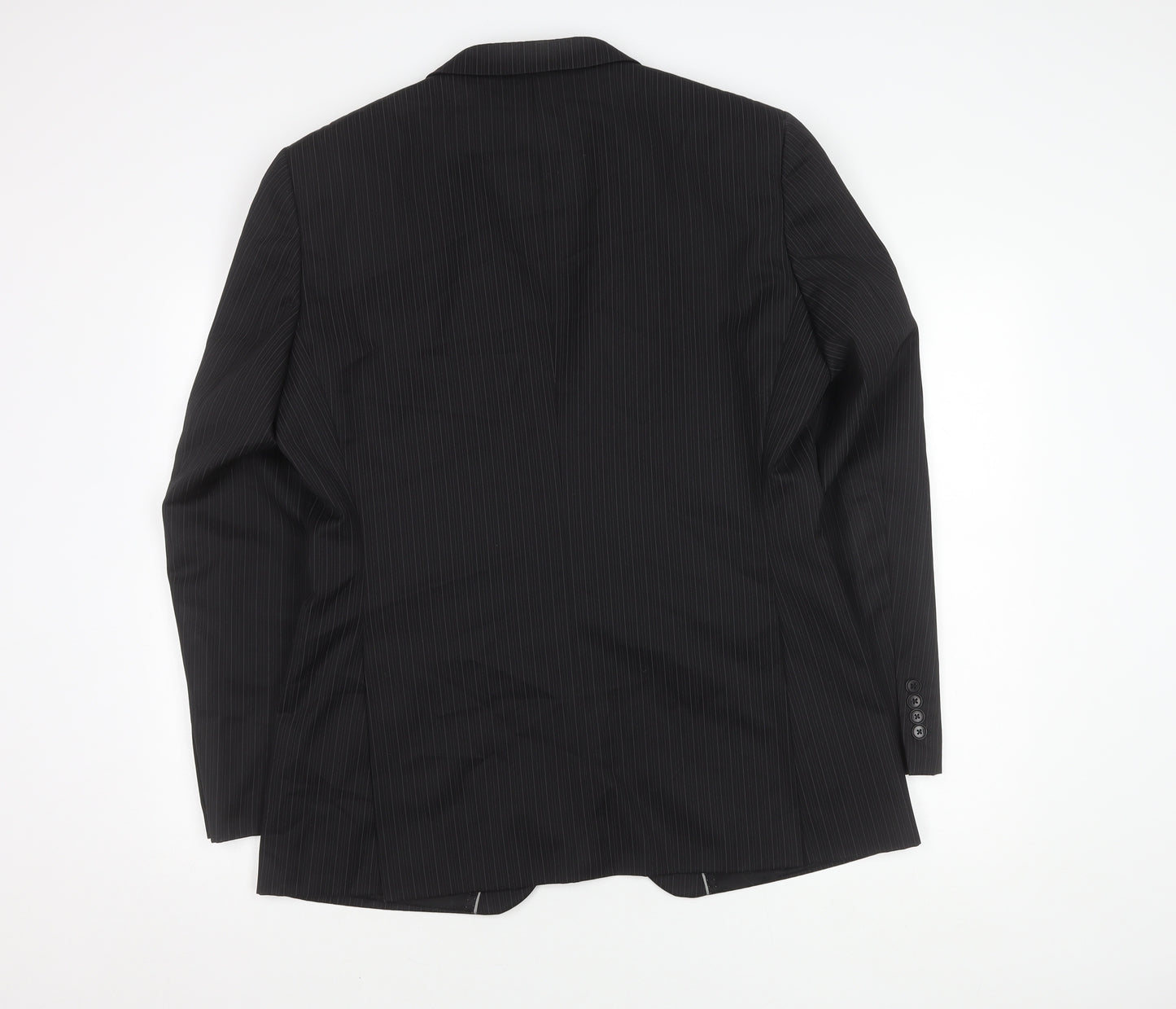 Next Men's Black Striped Blazer 42R - Elegant Style