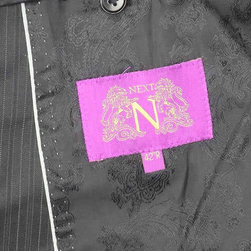 Next Men's Black Striped Blazer 42R - Elegant Style