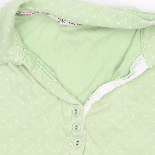 EWM Pure Classics Women's Green Polka Dot Polo, Size 10-12