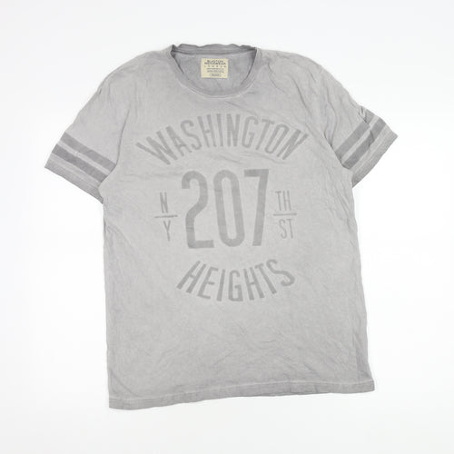 Burton Menswear Men's Grey Graphic T-Shirt, Size M