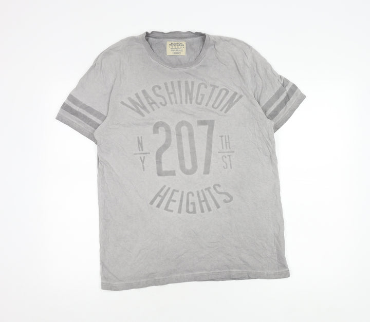 Burton Menswear Men's Grey Graphic T-Shirt, Size M
