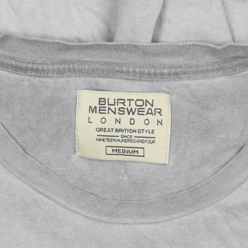 Burton Menswear Men's Grey Graphic T-Shirt, Size M