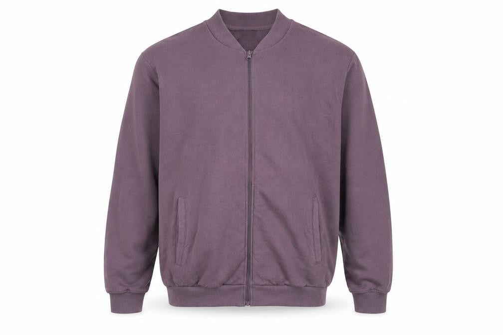 Front view of Cotton Traders Men's Purple XL Bomber Jacket