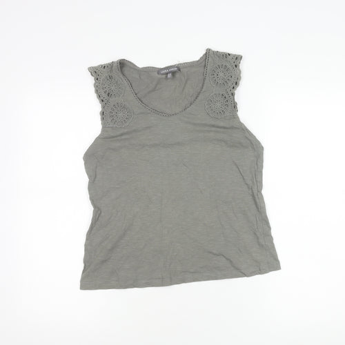 Laura Ashley Women's Grey Crochet Tank Size 10