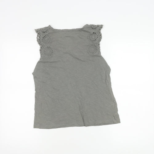 Laura Ashley Women's Grey Crochet Tank Size 10