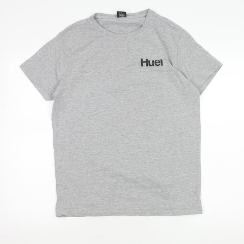 Huel Grey Men's Medium Crew Neck T-Shirt