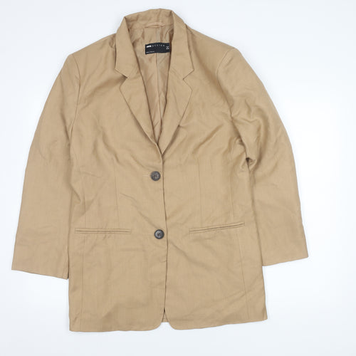 ASOS Women Beige Blazer Size 4 Two-Button