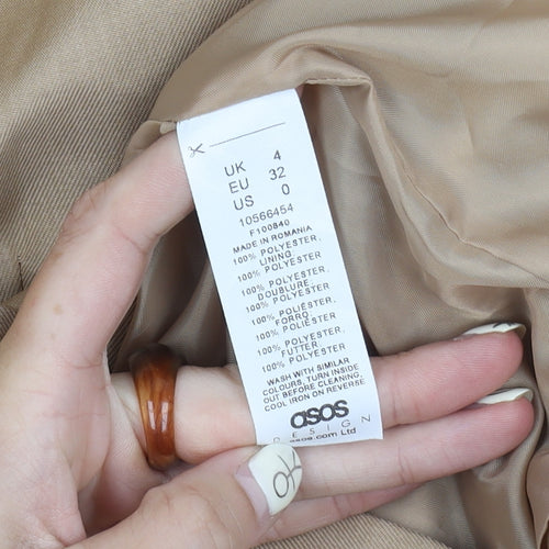 ASOS Women Beige Blazer Size 4 Two-Button