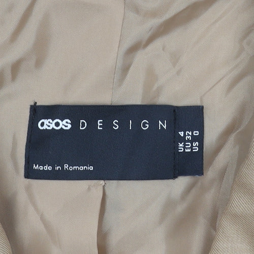 ASOS Women Beige Blazer Size 4 Two-Button