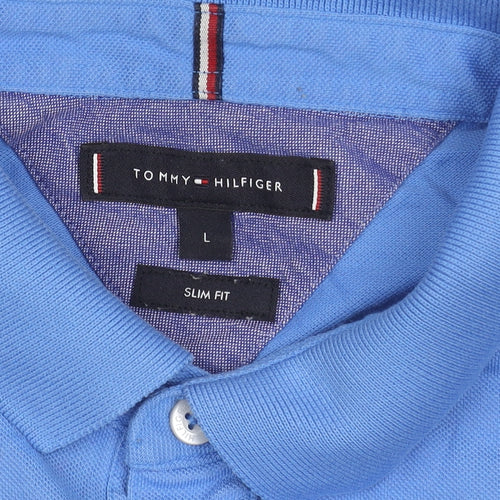 Tommy Hilfiger Men's Blue Slim Fit Polo Shirt L
