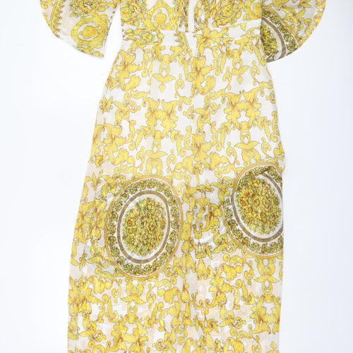 Allison Collection Yellow Floral Baroque Jumpsuit Women S