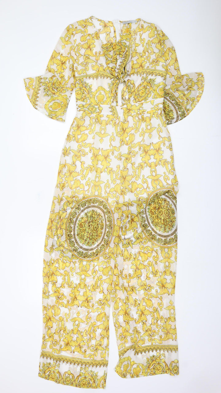 Allison Collection Yellow Floral Baroque Jumpsuit Women S