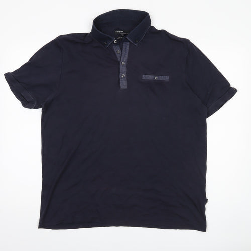 Marks and Spencer Men's Blue Short Sleeve Polo XL