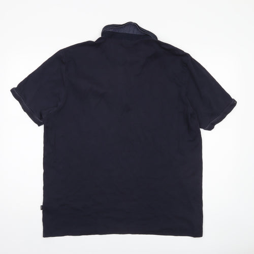 Marks and Spencer Men's Blue Short Sleeve Polo XL